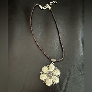 Brighton necklace on a brown leather strap